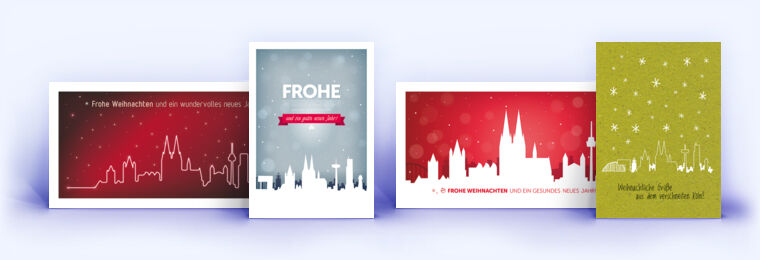 Weihnachtskarten mit Köln Motiv