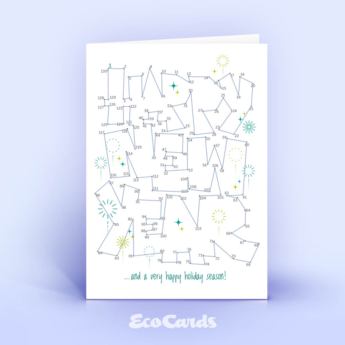 Auflösung Neujahrskarte mit Punkte verbinden Rätsel