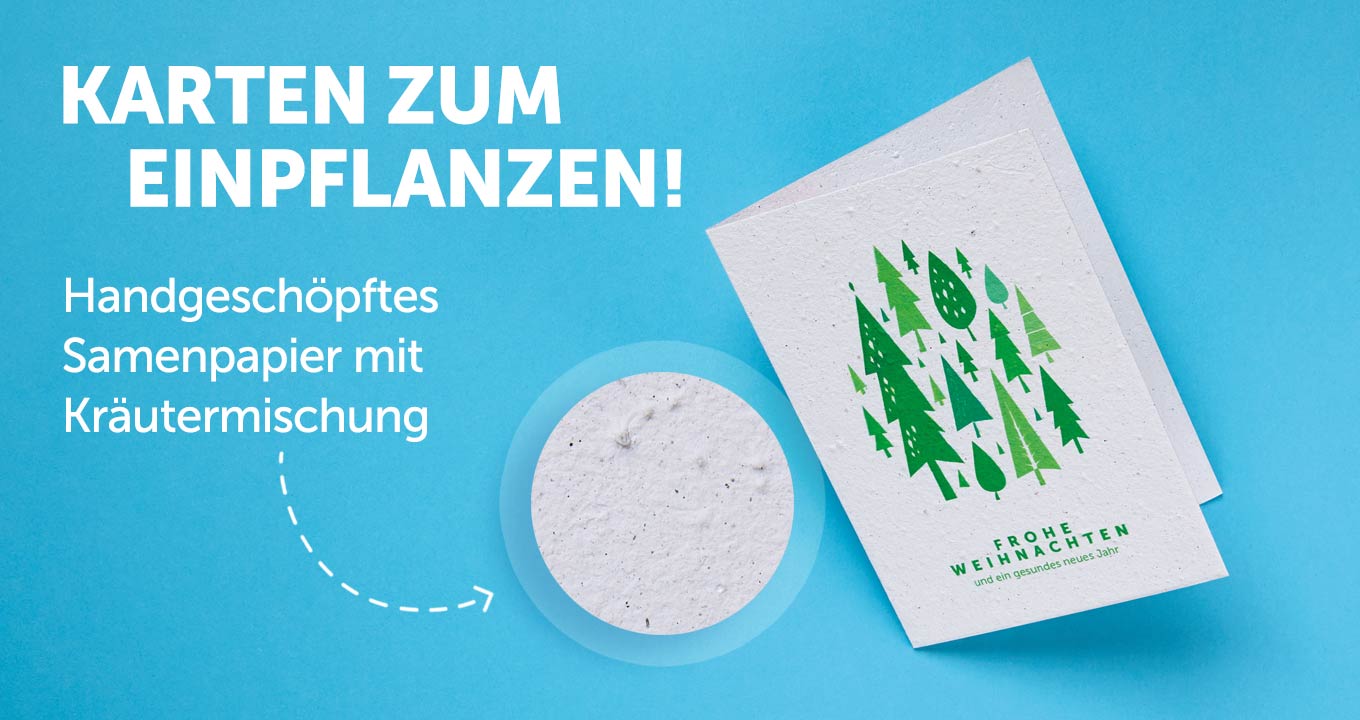 Außergewöhnliche Samenpapier Weihnachtskarten