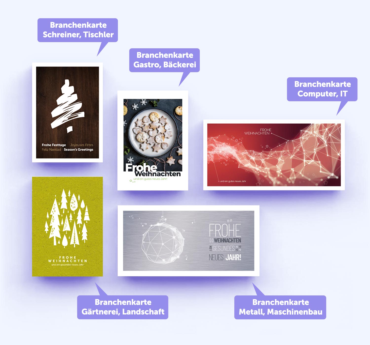 Weihnachtskarten nach Branchen suchen