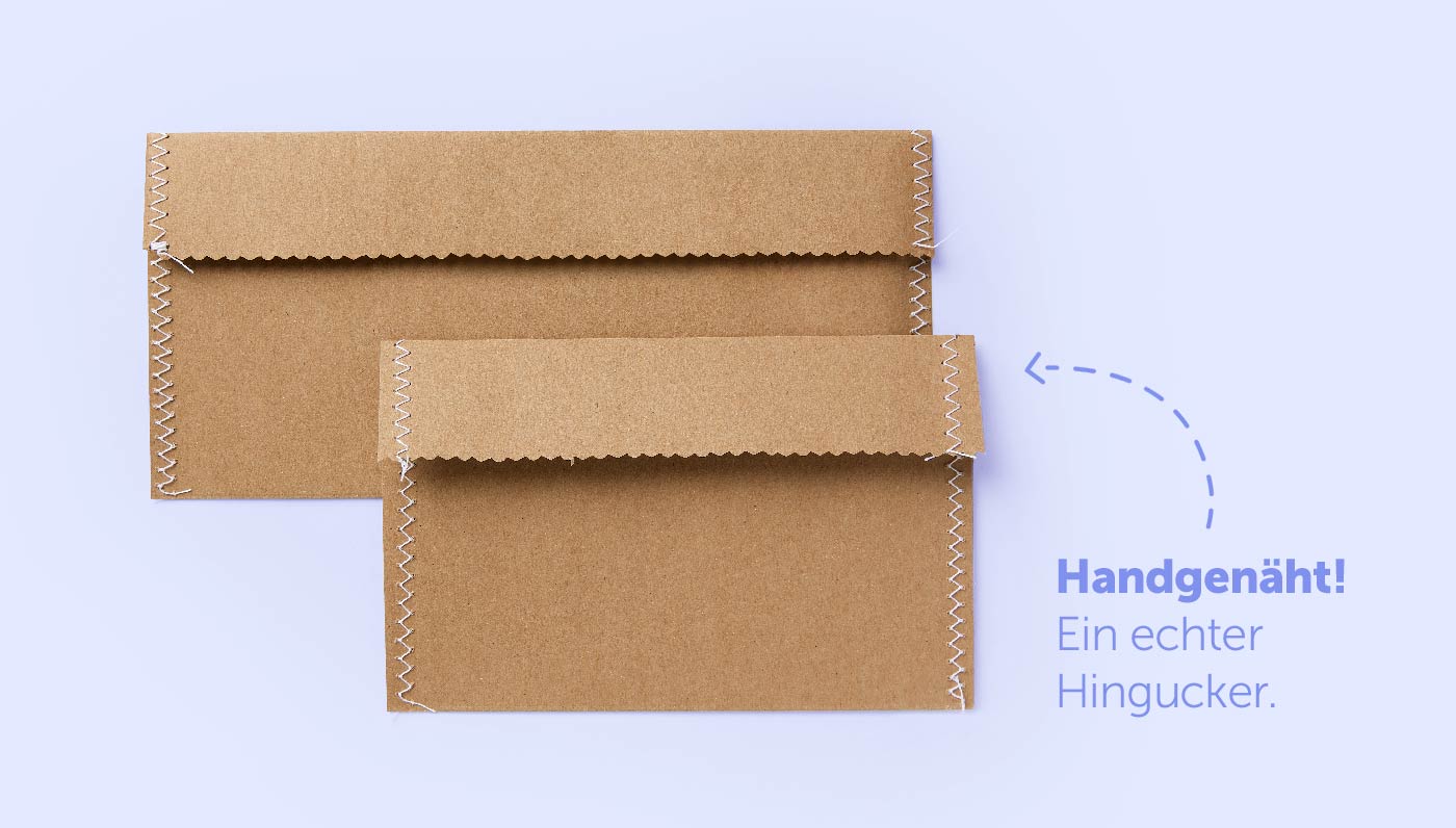 Handgenähte Briefumschläge