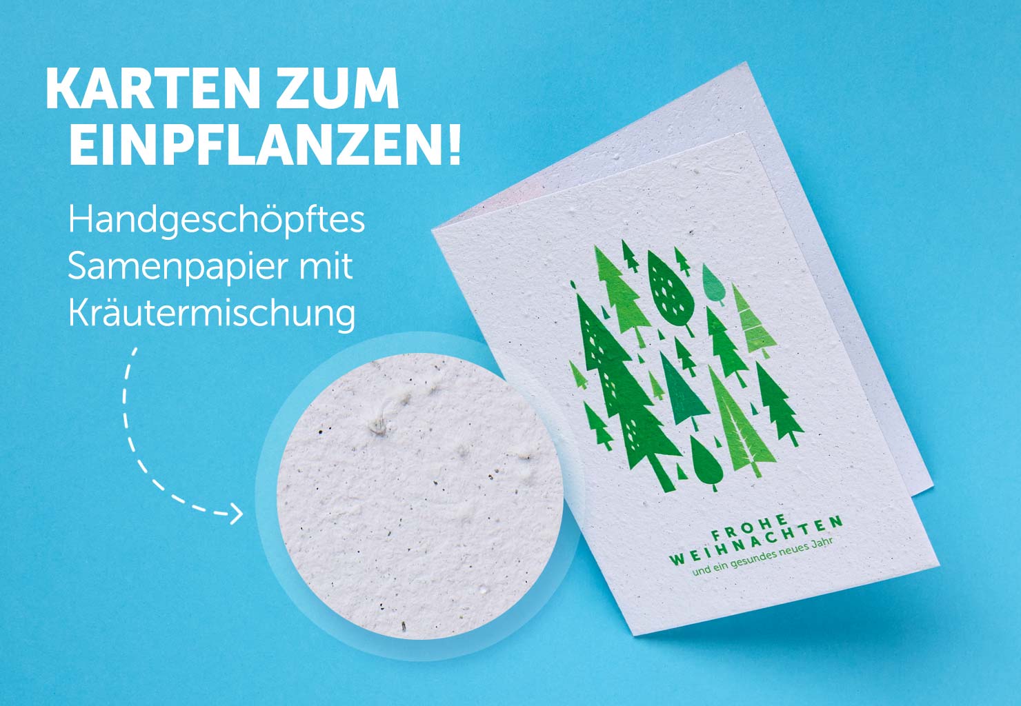 samenpapier weihnachtskarten saatpapier