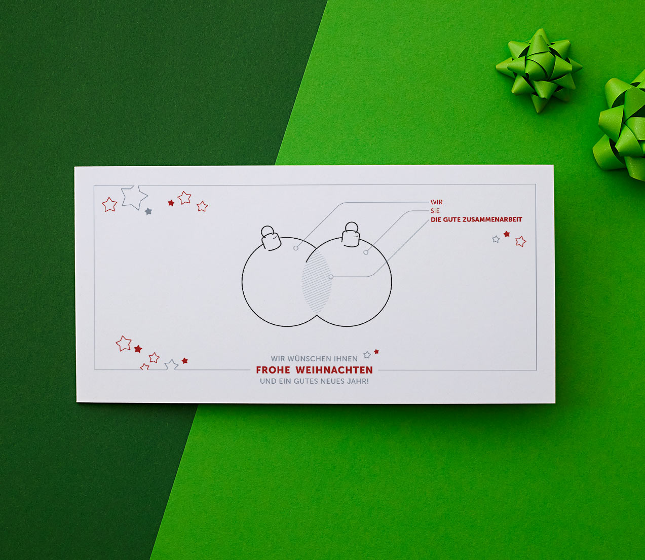 Weihnachtskarte mit dem Motiv "Gute Zusammenarbeit"