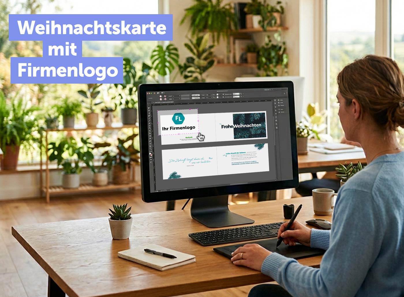 weihnachtskarte mit firmenlogo