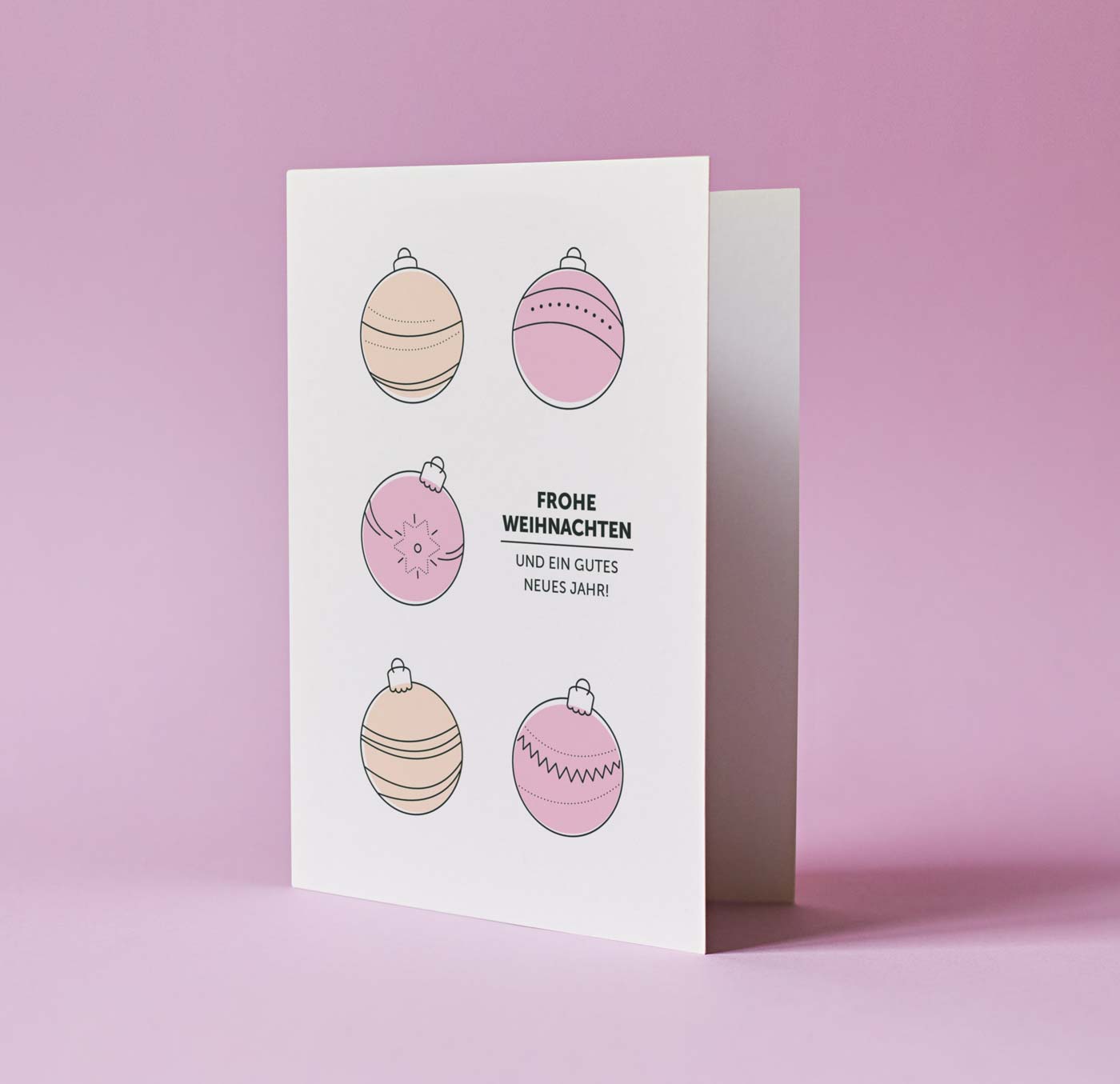 Weihnachtskarten in pink und rosa