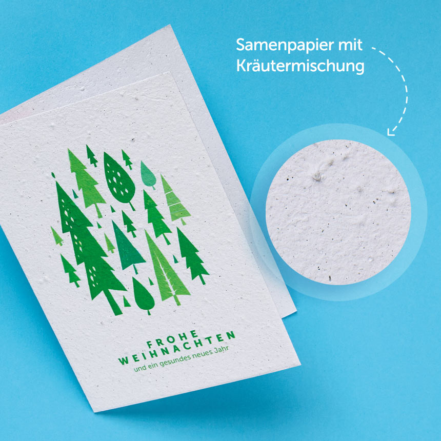 Weihnachtskarten zum Einpflanzen