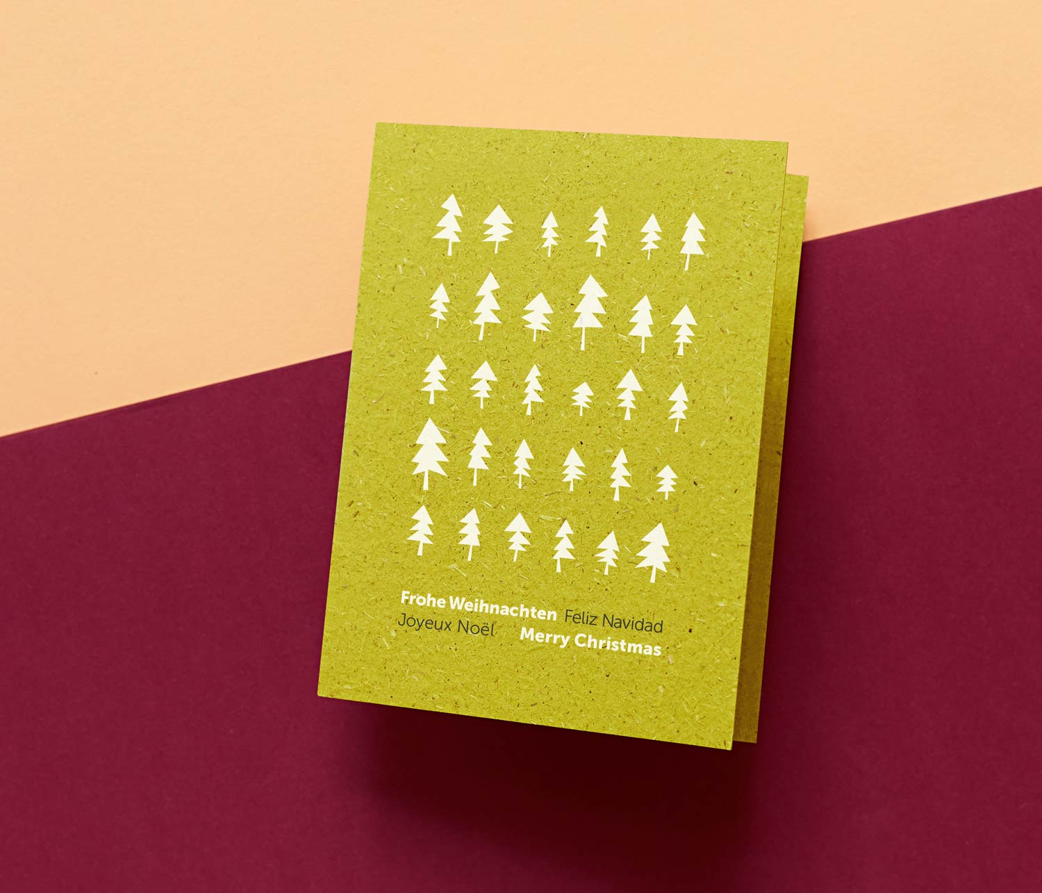 Weihnachtskarten drucken lassen - Graspapier Weihnachtskarte von Eco-Cards