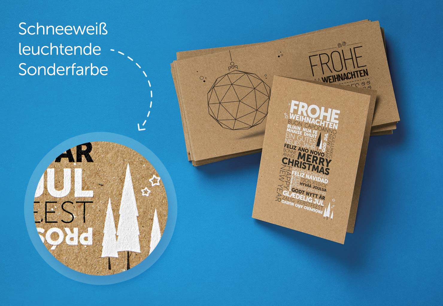 Weihnachtskarten aus Naturkarton