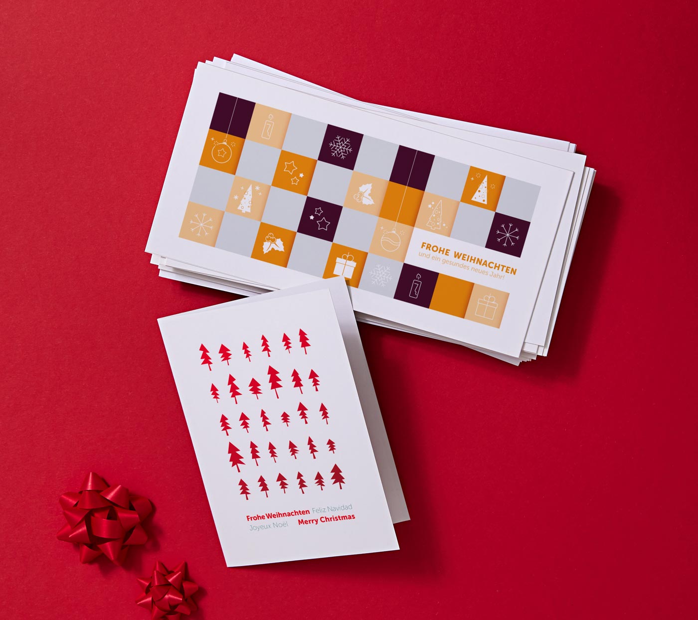 Weihnachtskarten aus hochweissem Recyclingpapier