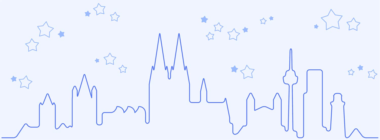 Weihnachtskarte Stadtmotive - Skyline Köln