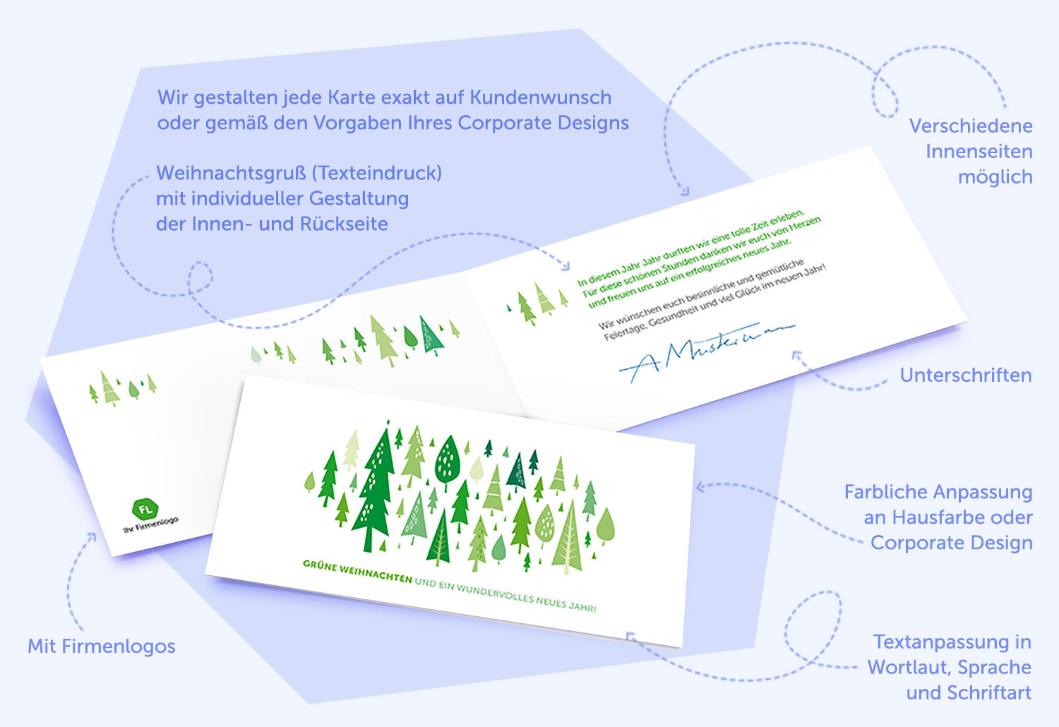 Individuelle Gestaltung Ihrer Weihnachtskarte mit unserem Grafik-Service