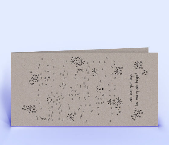 Kreative Weihnachtskarte mit Bilderrätsel "Punkte verbinden" gedruckt auf grauem Design-Recyclingpapier 1010