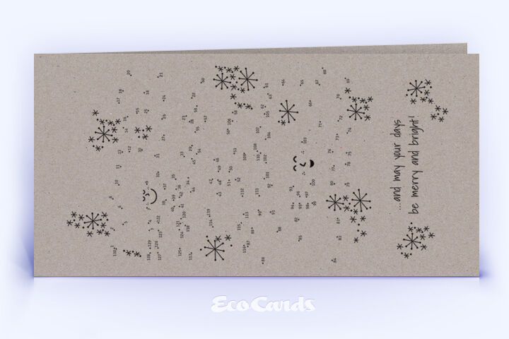 Öko Weihnachtskarte Nr. 1010 grau mit einem kreativen Bilderrätsel zeigt ein originelles Motiv.