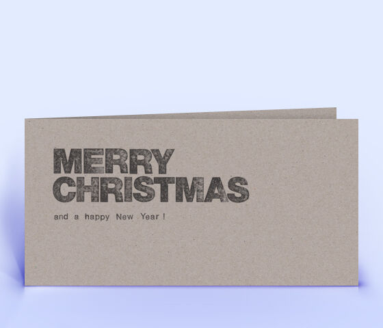 Öko Weihnachtskarte Nr. 1020 grau mit einem typografischem Design ist mit einem schlichten Design bedruckt.