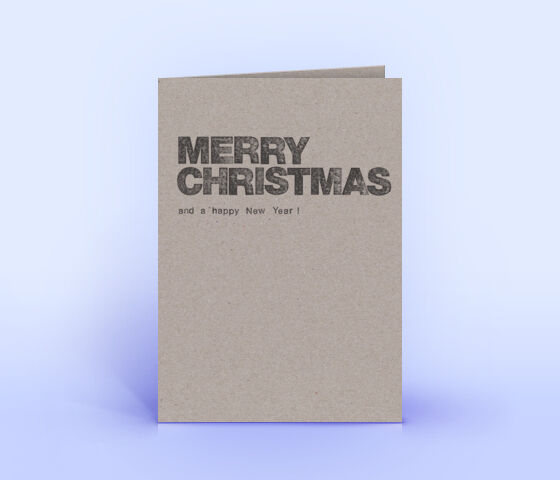Öko Weihnachtskarten Nr. 1023 grau mit einem typografisch gestalteten Weihnachtsmotiv sind mit einem schlichten Artwork bedruckt.