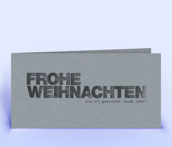 Weihnachtskarte mit Stempel Motiv auf grauem Design-Karton 1034