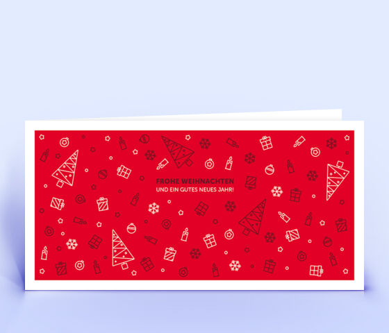 Öko Weihnachtskarte Nr. 1098 rot mit einer weihnachtlichen Illustration zeigt ein ausgefallenes Kartenmotiv.