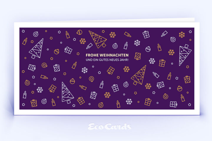 Weihnachtskarte Nr. 1106 violett mit einer Illustration