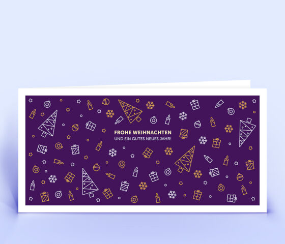 Weihnachtskarte Nr. 1106 violett mit einer Illustration
