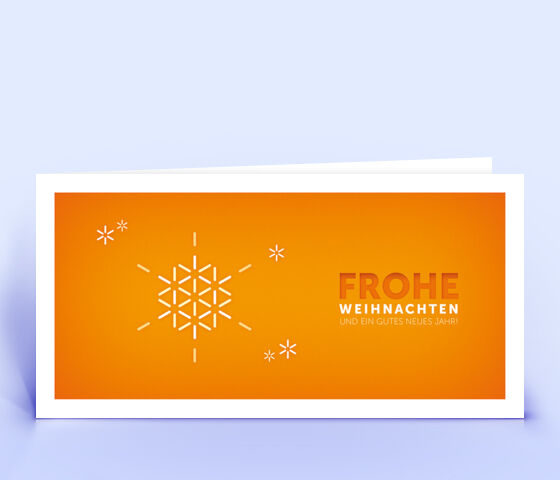 Öko Weihnachtskarte Nr. 1178 orange mit Illustration zeigt ein exklusives Kartenmotiv.