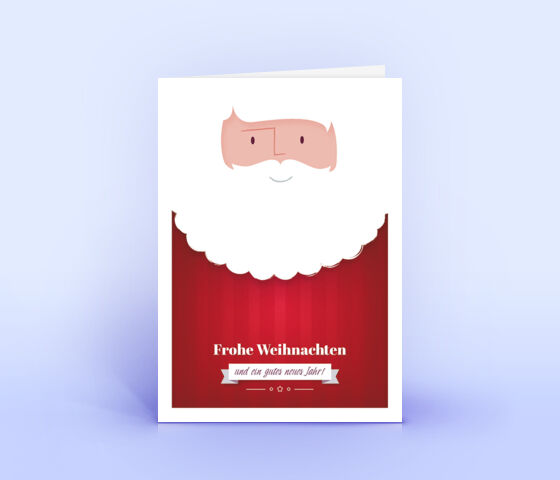 Öko Weihnachtskarten Nr. 1249 rot mit einem Weihnachtsmann sind mit einem originellen Design versehen.