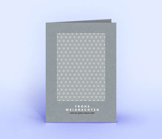 Stilvolle Weihnachtskarte mit grafischem Muster auf grauem Design-Karton 1327