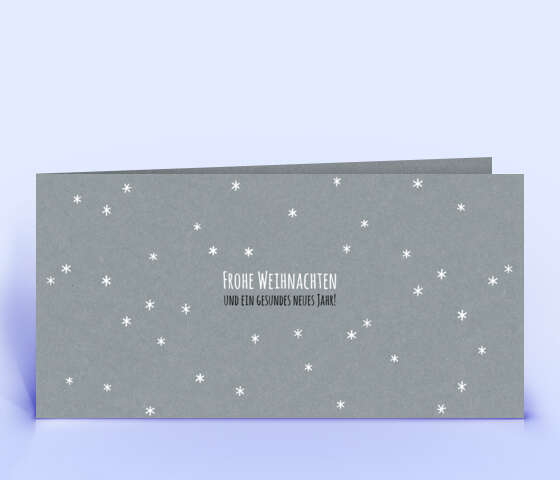 Weihnachtskarte mit Sternenhimmel auf grauem Design-Recyclingkarton 1332