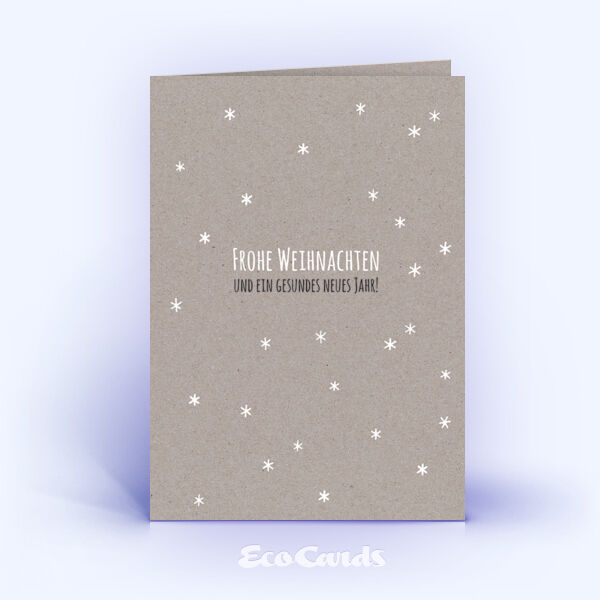 Öko Weihnachtskarten Nr. 1337 grau mit einem Muster aus vielen Sternen zeigen eine kreative Gestaltung.