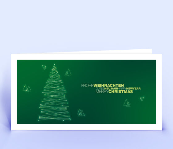 Ausgefallene Weihnachtskarte mit grünem Design 1424