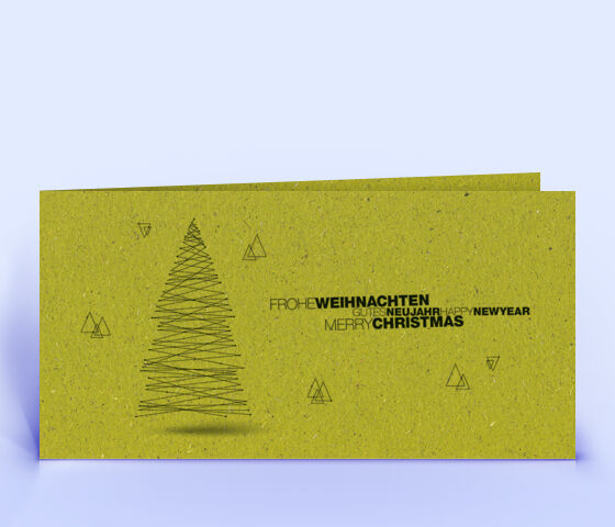 Weihnachtskarte Nr. 1568 gruen mit einem Weihnachtsbaum