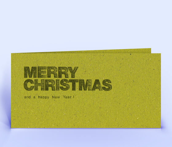 Weihnachtskarte Nr. 1630 gruen mit einem typografisch gestalteten Motiv