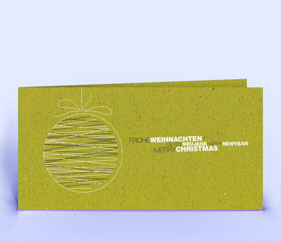 Weihnachtskarte Nr. 1638 gruen mit Weihnachtskugel