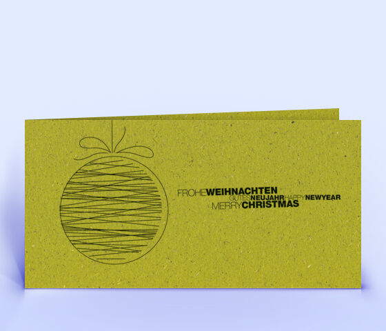 Weihnachtskarte Nr. 1642 gruen mit einer Weihnachtskugel
