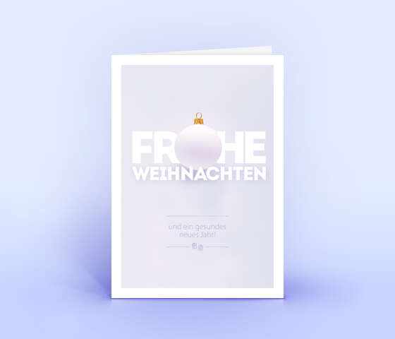 Schlichte Weihnachtskarte mit hellvioletter Kugel 1699