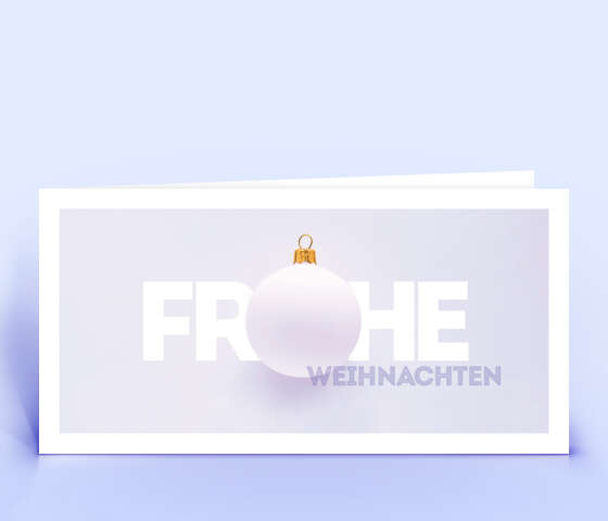 Schlichte Weihnachtskarte mit hellvioletter Weihnachtskugel 1700