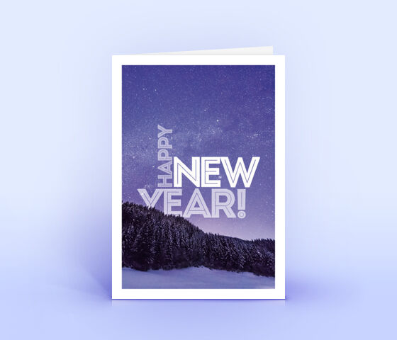 Neujahrskarte Nr. 1705 violett mit Foto