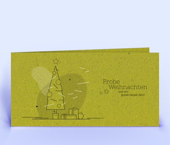 Weihnachtskarte Nr. 1746 gruen mit Weihnachtsbaum