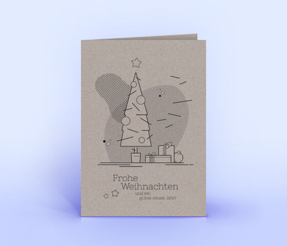 Weihnachtskarte Nr. 1747 grau mit Weihnachtsbaum