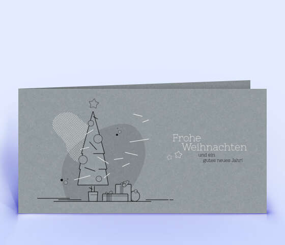 Schöne Weihnachtskarte mit grafischem Design auf grauem Design-Recyclingpapier 1750