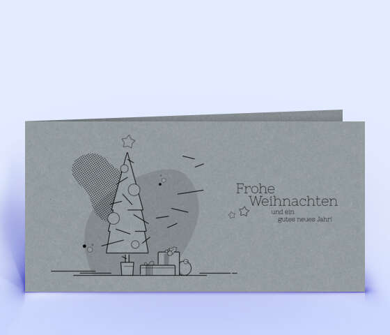 Schöne Weihnachtskarte mit grafischem Design auf grauem Design-Recyclingkarton 1752