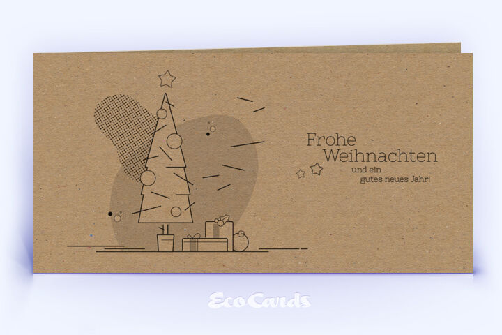 Weihnachtskarte Nr. 1754 braun mit Weihnachtsbaum