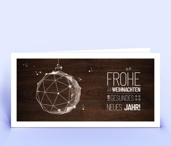 Originelle Weihnachtskarte mit Holzdekor 1818