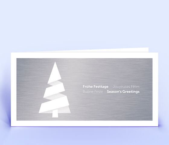 Weihnachtskarte Nr. 1820 silber mit Weihnachtsbaum