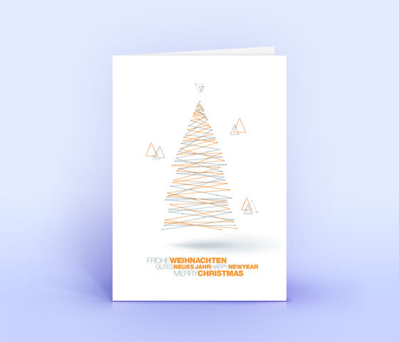 Weihnachtskarte Nr. 1825 orange mit Weihnachtsbaum