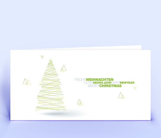 Weihnachtskarte Nr. 1830 gruen mit Weihnachtsbaum
