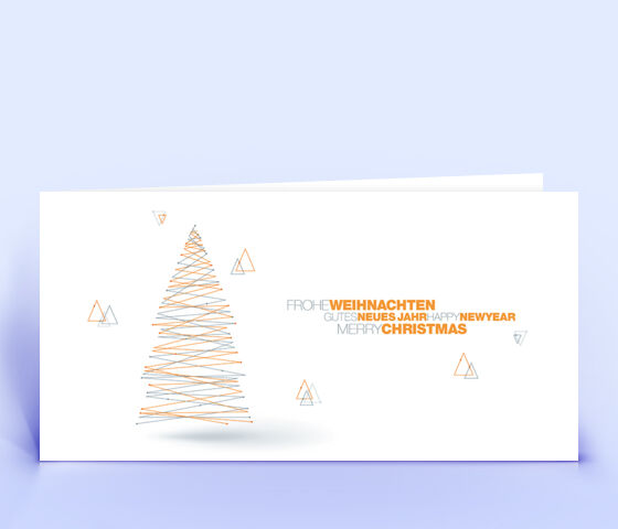 Weihnachtskarte Nr. 1832 orange mit Weihnachtsbaum