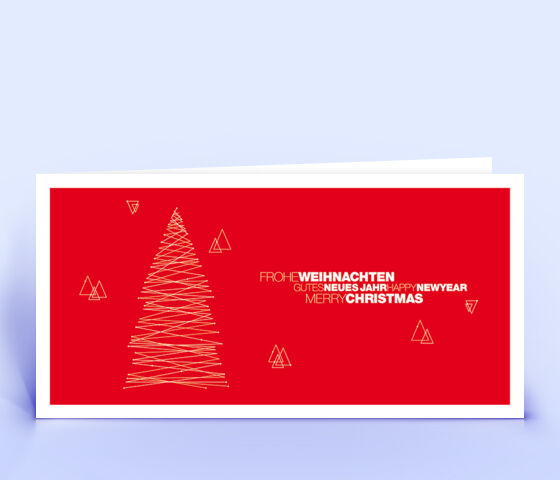 Weihnachtskarte Nr. 1840 rot mit Weihnachtsbaum