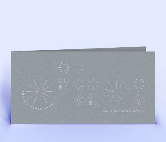 Schlichte Neujahrskarte mit modernem Design auf grauem Design-Recyclingpapier 1900