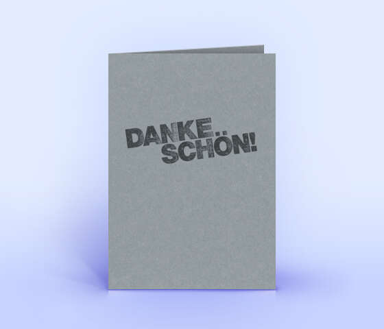 Dankeskarte mit Stempel-Motiv auf grauem Design-Recyclingkarton 2003