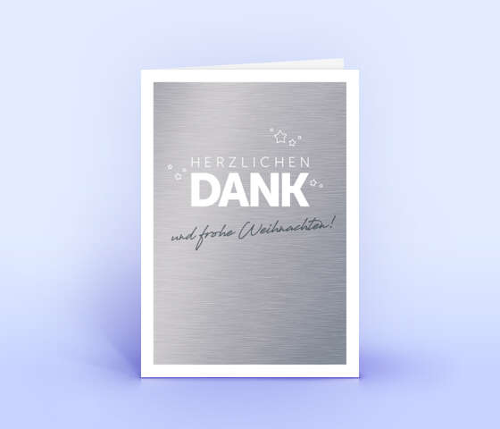 Dankeskarte mit Metalldesign 2021